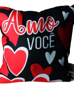 Alternative view of Kit Almofada Amo Você e Buquê de 6 Rosas Vermelhas